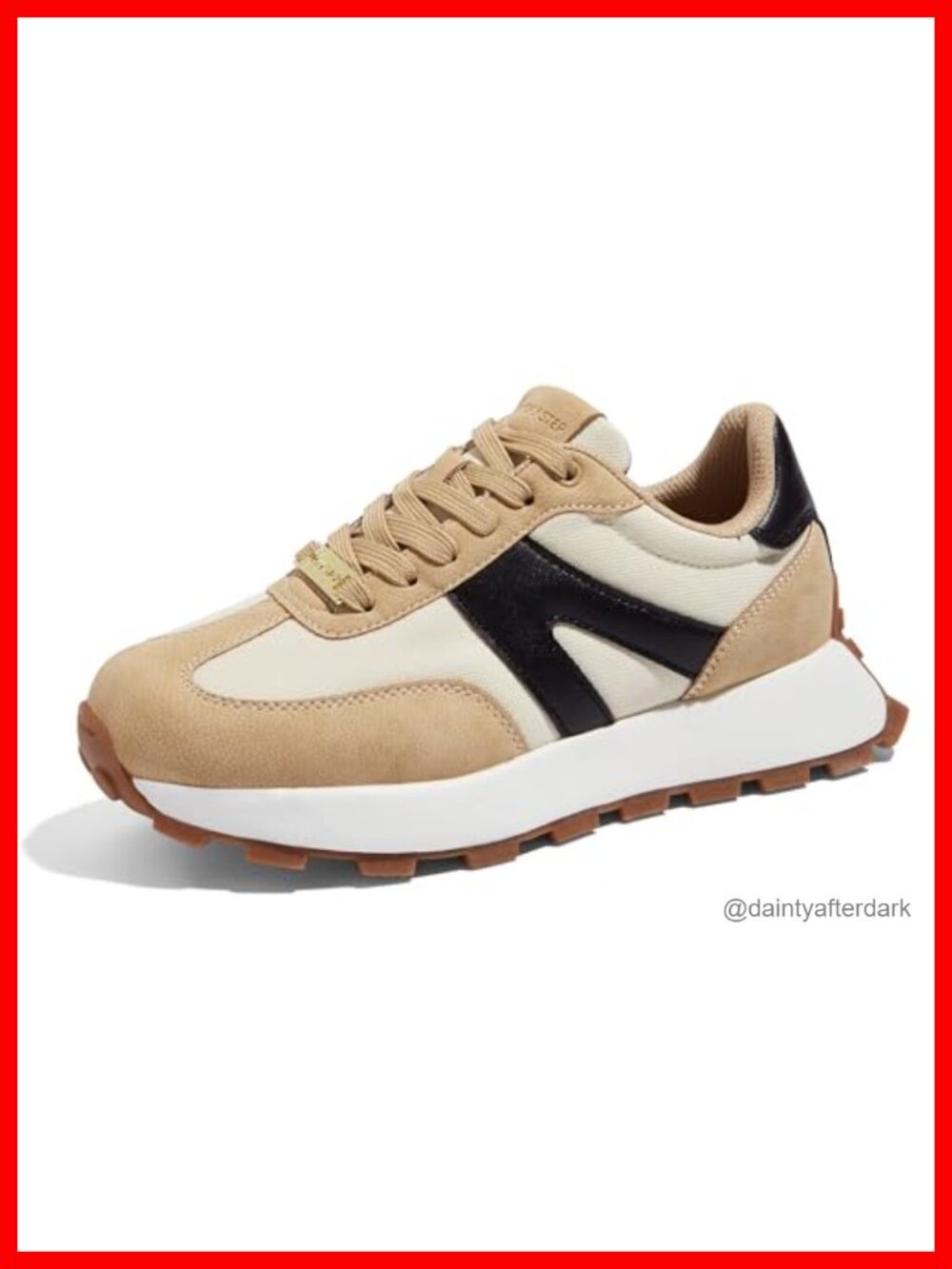 Platform Retro Fashion Sneakers Lace-Up Textile Foam Lining Casual Walking Shoes